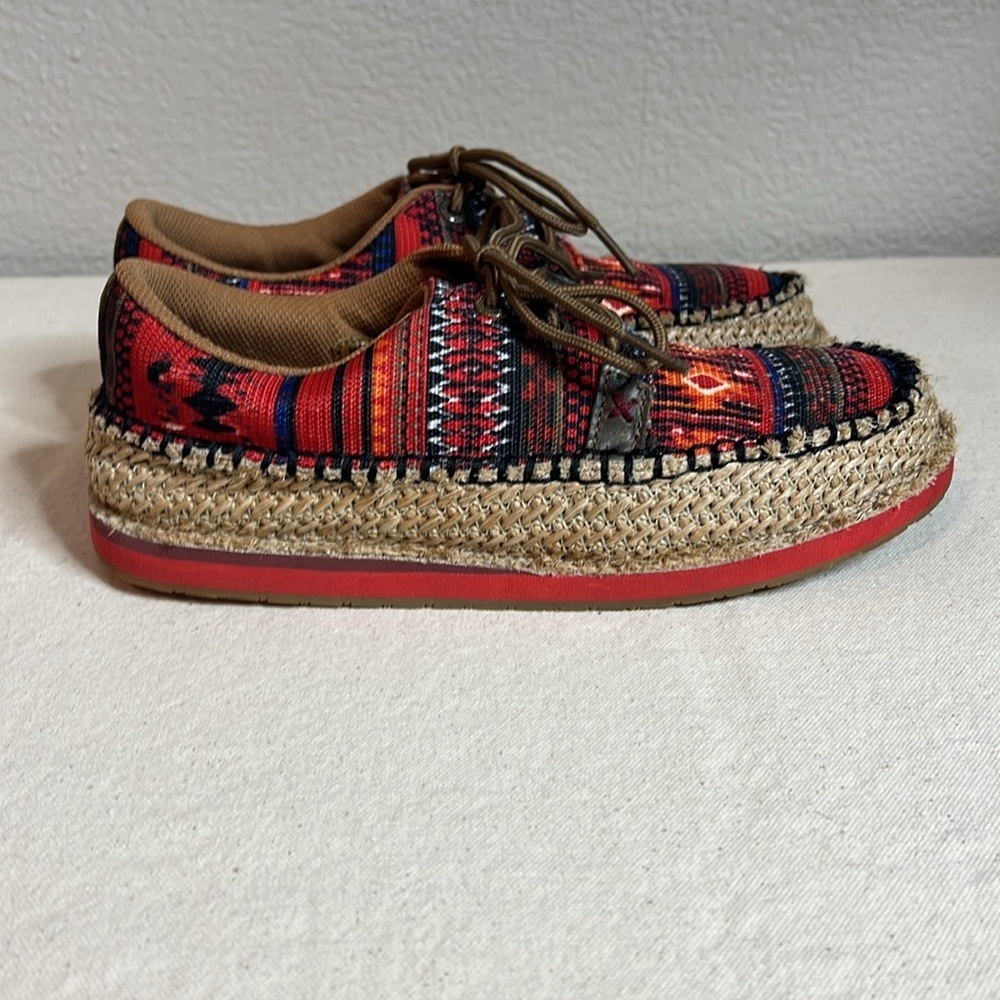 Twisted X Women’s Tooled Espadrille Sneakers – Multicolor Southwestern Print